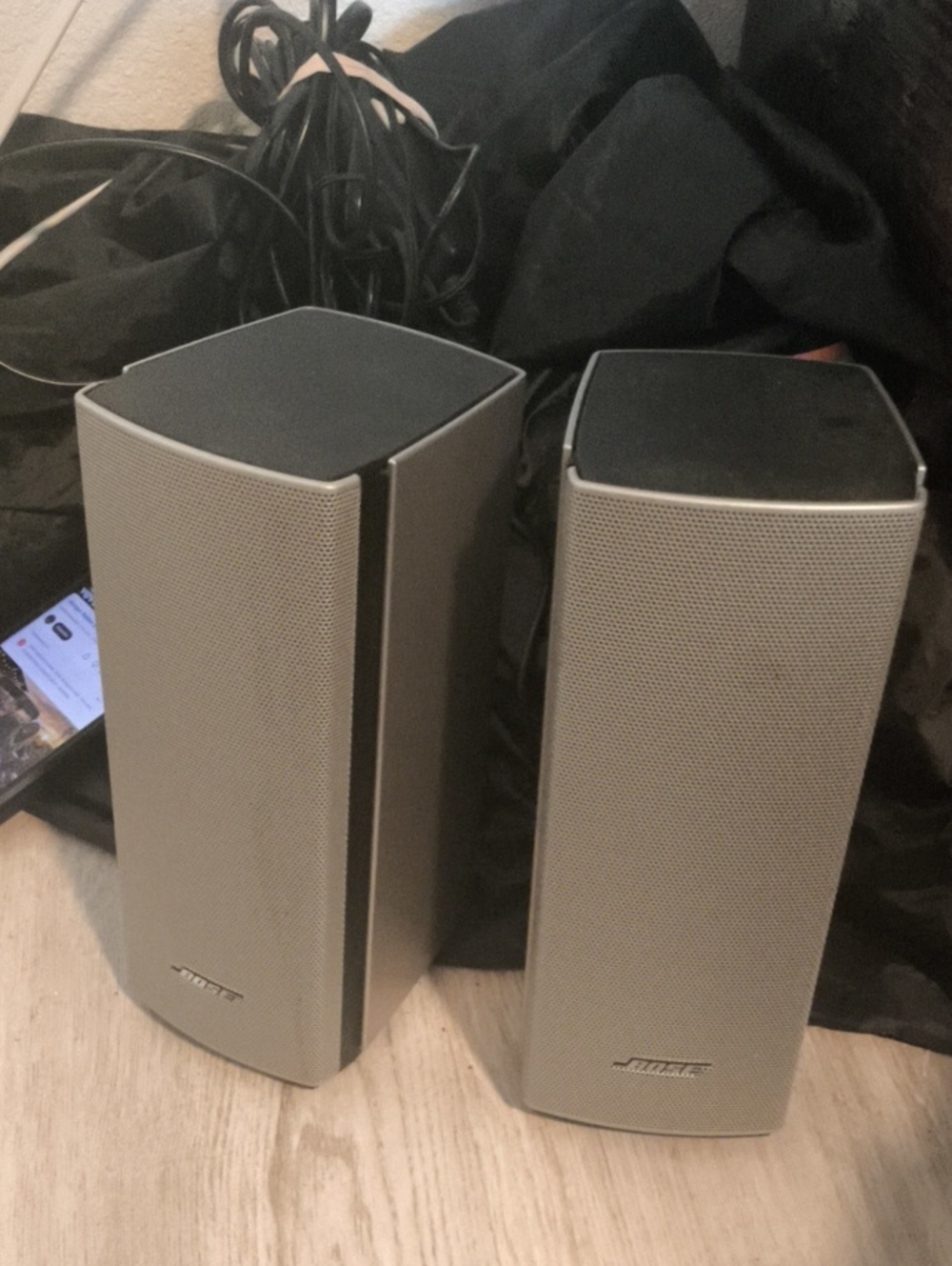 Bose Silver and Black Satellite Speaker Pair Companion 20